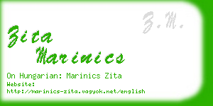 zita marinics business card